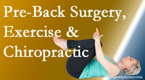 Dr. Hoang's Chiropractic Clinic offers beneficial pre-back surgery chiropractic care and exercise to physically prepare for and possibly avoid back surgery.