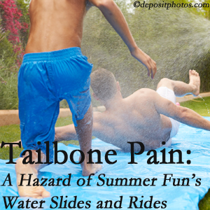 Dr. Hoang's Chiropractic Clinic offers chiropractic manipulation to ease tailbone pain after a Montreal water ride or water slide injury to the coccyx.