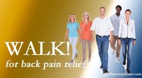 Dr. Hoang's Chiropractic Clinic urges Montreal back pain sufferers to walk to ease back pain and related pain.