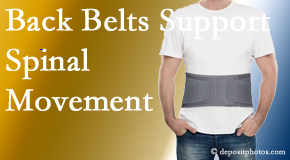 Dr. Hoang's Chiropractic Clinic offers backing for the benefit of back belts for back pain sufferers as they resume activities of daily living.