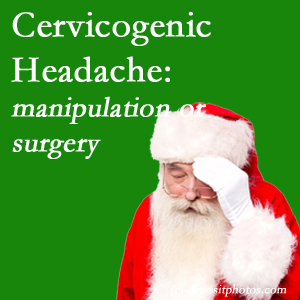 The Montreal chiropractic manipulation and mobilization show benefit for relieving cervicogenic headache as an option to surgery for its relief.