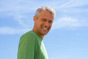 picture of happy man back pain free from exercise