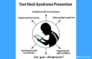 Dr. Hoang's Chiropractic Clinic presents a prevention plan for text neck syndrome: better posture, frequent breaks, manipulation.