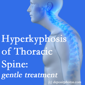 1        The Montreal chiropractic care of hyperkyphotic curves in the [thoracic spine in older people responds nicely to gentle chiropractic distraction care. 