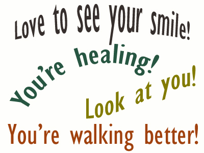 Use positive words to support your Montreal loved one as he/she gets chiropractic care for relief.